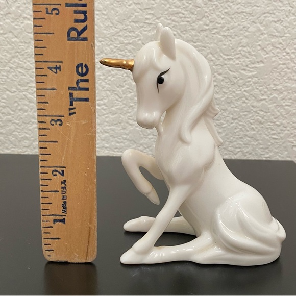 Vintage ENESCO Fine Bone China Porcelain 4.5” White Unicorn Figurine - Picture 6 of 14